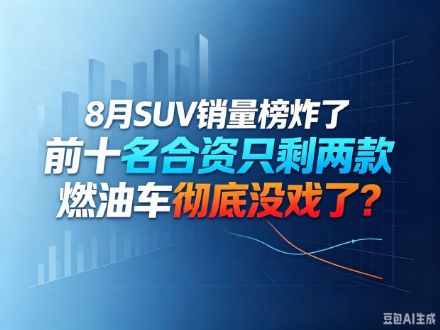 8月SUV零售销量榜 新能源揽前七 合资仅两车进前十